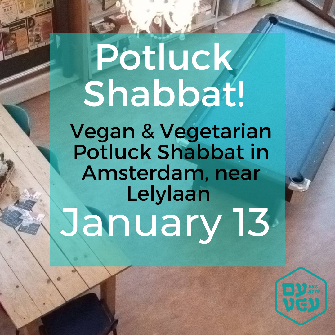 Potluck Shabbat! Room with a pool table and a picnic table.