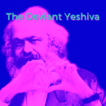 The Deviant Yeshiva, featuring a pink Karl Marx making a a heart sign with his hands.